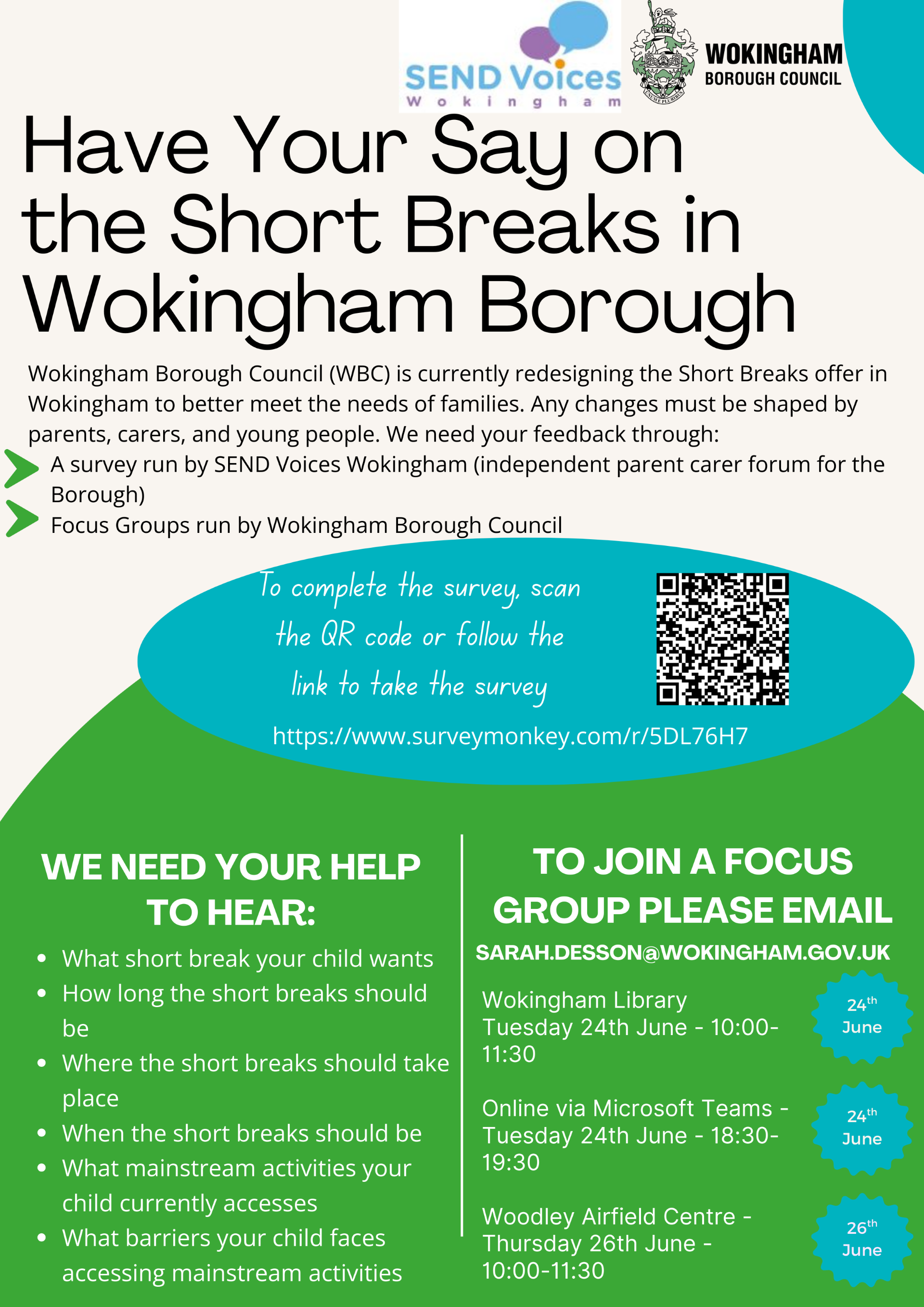 Short Breaks Redesign Your Chance to Have Your Say!